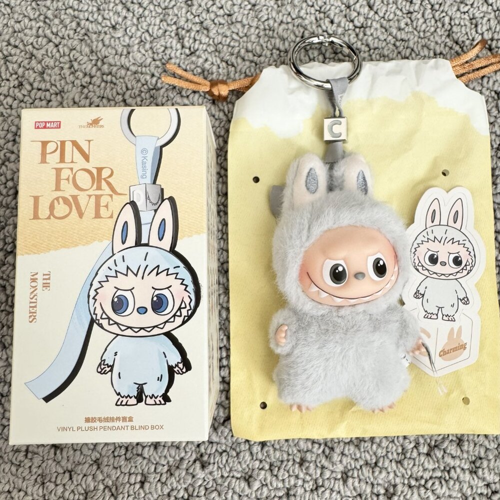 💗 Authentic POP MART THE MONSTERS Pin For Love Grey Mini Labubu C – US Ship